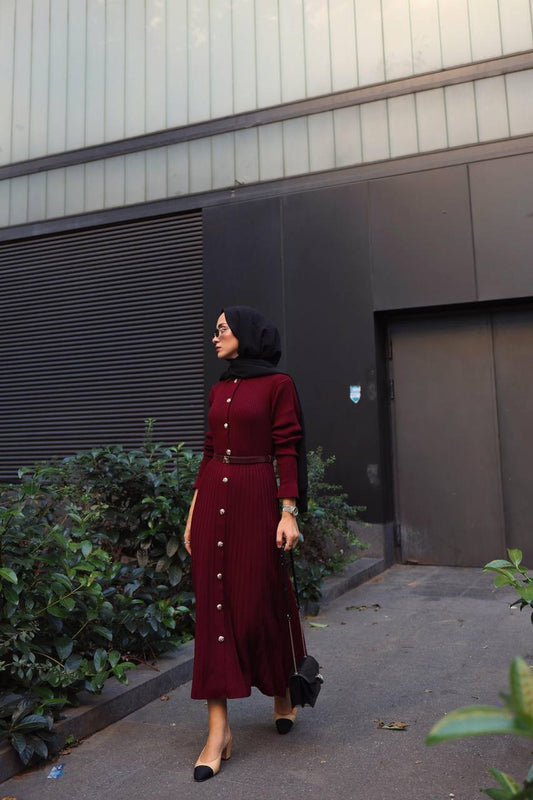 Aller Merserize Elbise Bordo