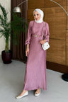 Seyran Pleated Dress Beige