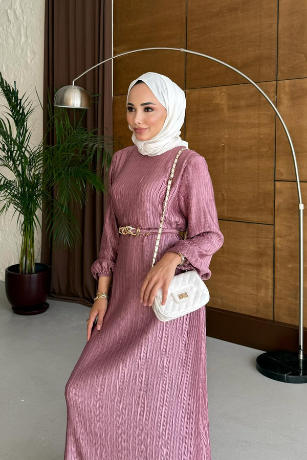 Seyran Pleated Dress Beige