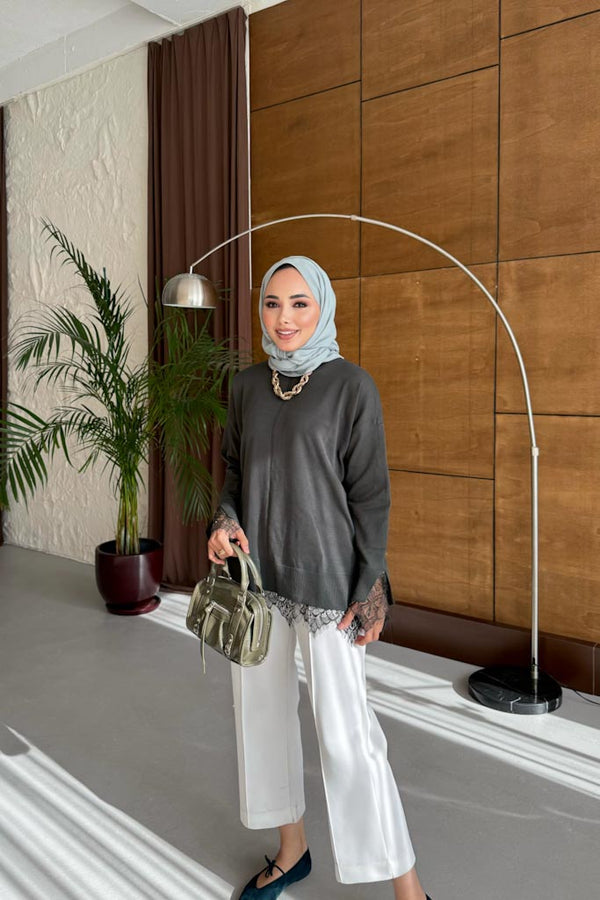 Ajda Pleated Skirt Set Petrol