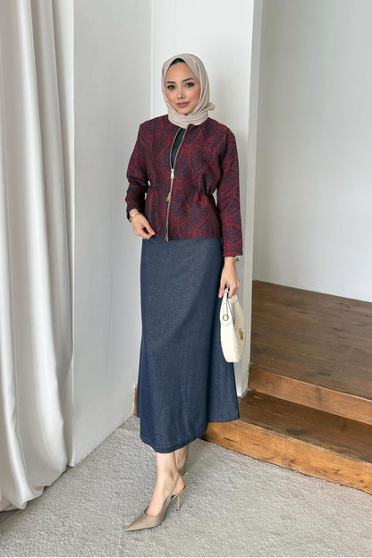 Jacker Ceket Kot Takım Bordo