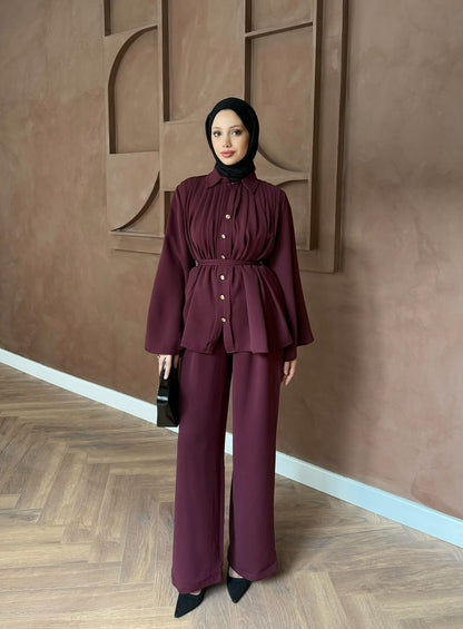 Jimen Pileli Takım Bordo