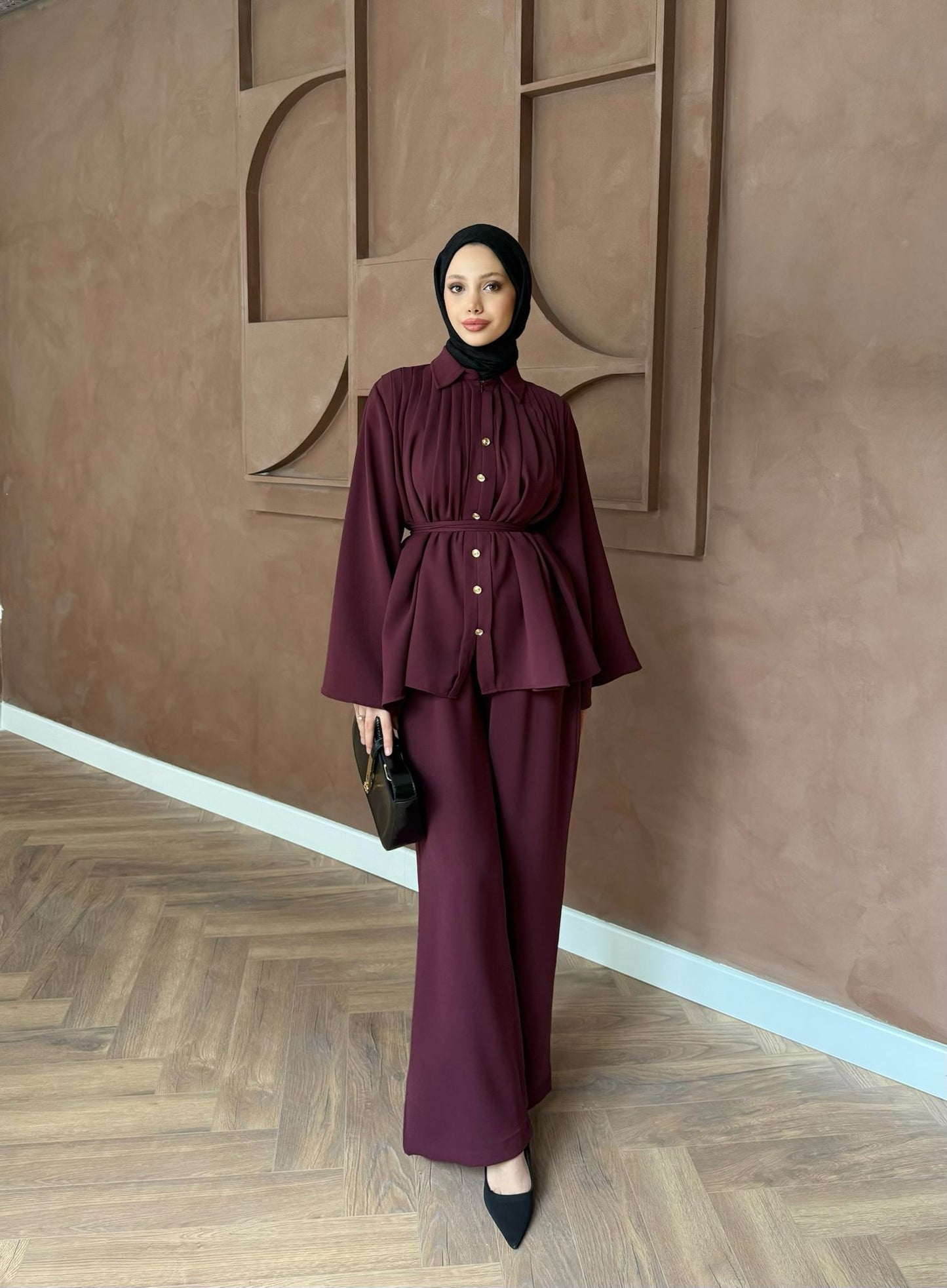 Jimen Pileli Takım Bordo