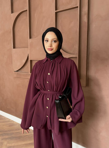 Jimen Pileli Takım Bordo