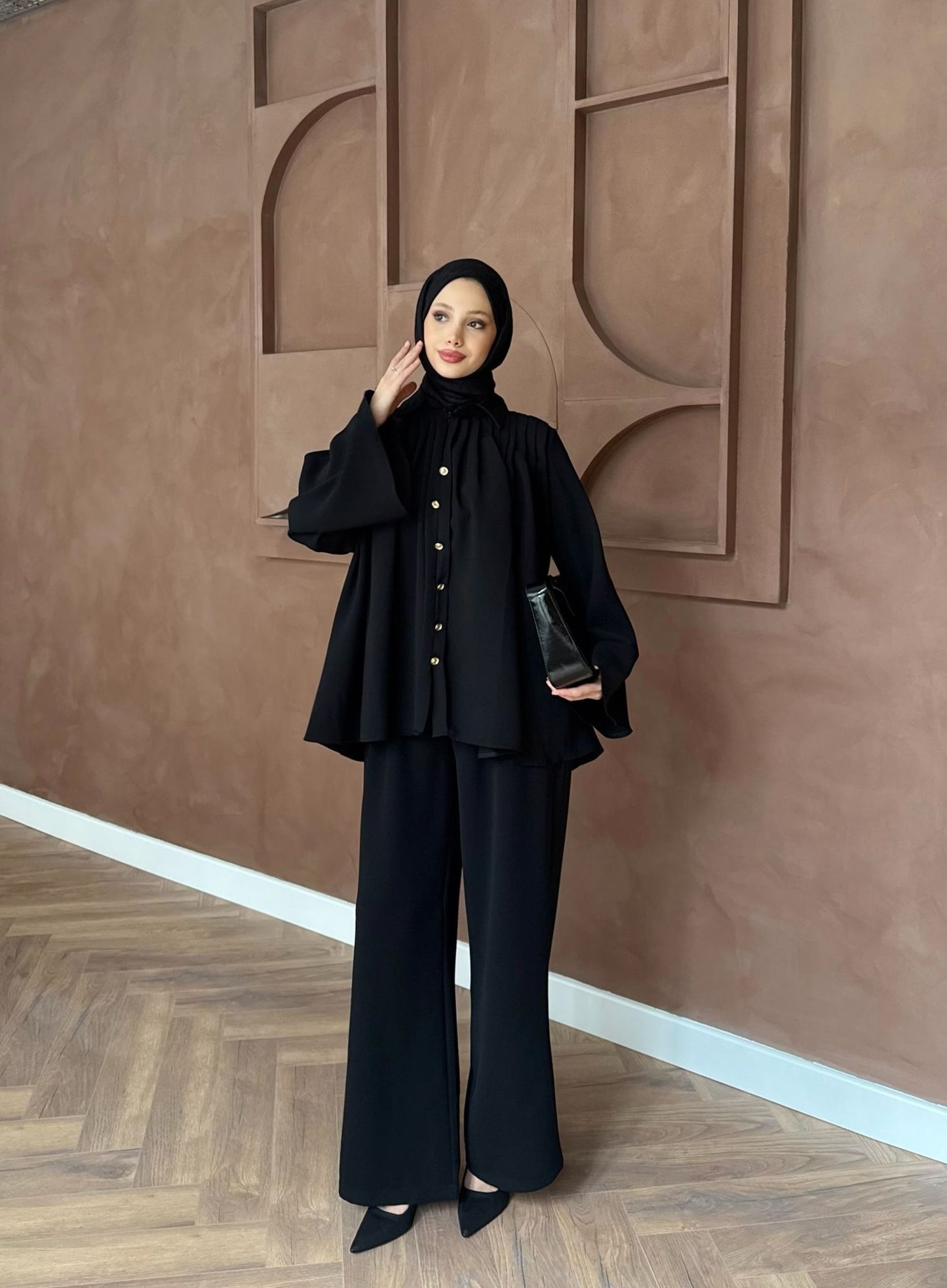 Jimen Pileli Takım Siyah