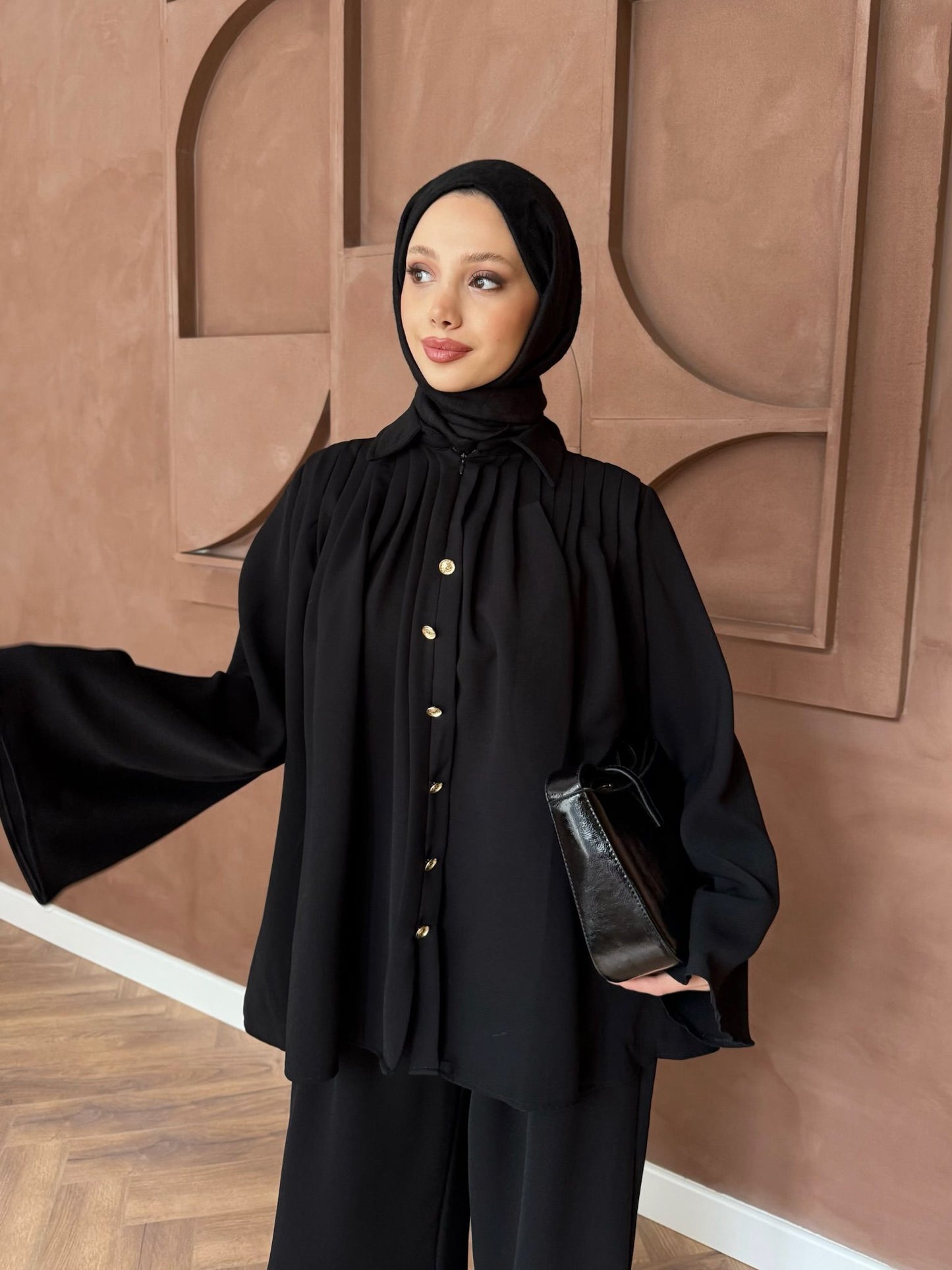 Jimen Pileli Takım Siyah