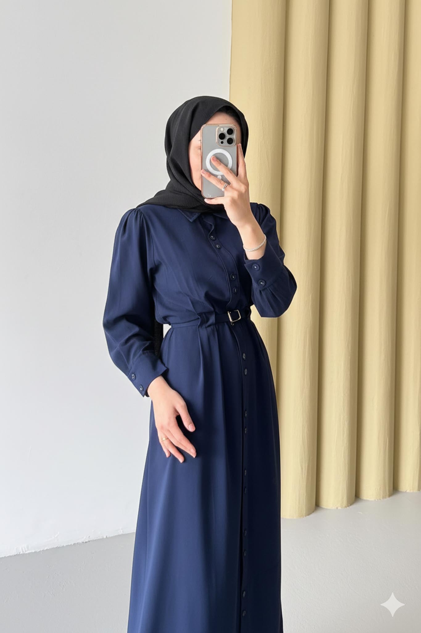 Jorge Kemerli Elbise Lacivert