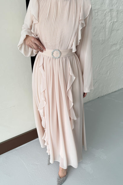 Fairy Diamond Evening Dress Beige