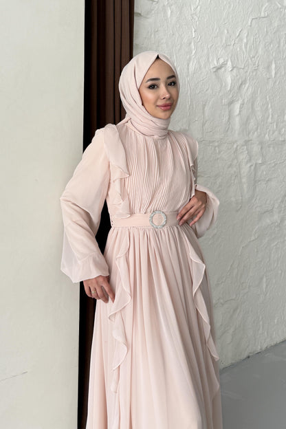 Fairy Diamond Evening Dress Beige