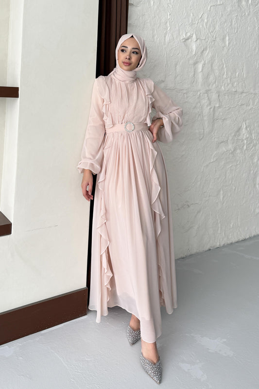 Fairy Diamond Evening Dress Beige