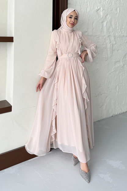 Fairy Diamond Evening Dress Beige