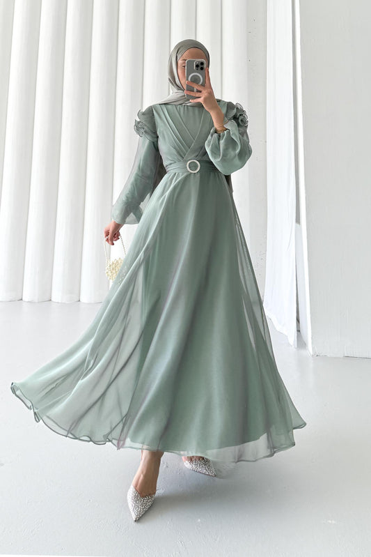 Fairy Diamond Evening Dress Beige