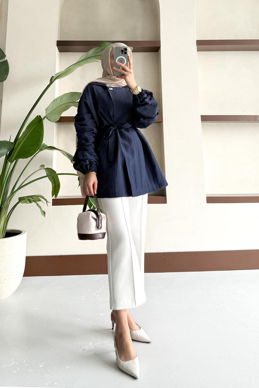 Ajda Pleated Skirt Set Petrol