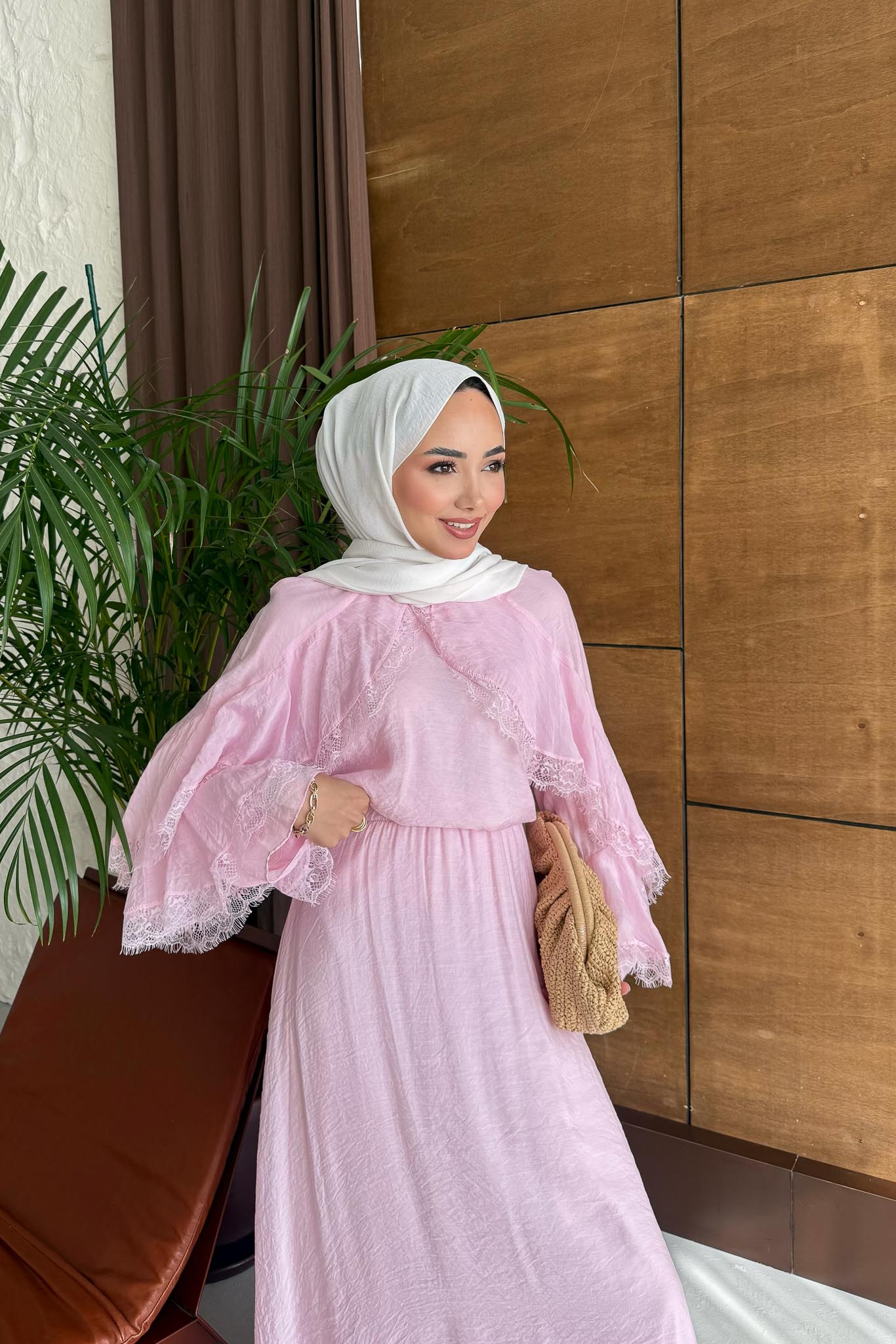 Mocca Güpürlü Takım Pembe