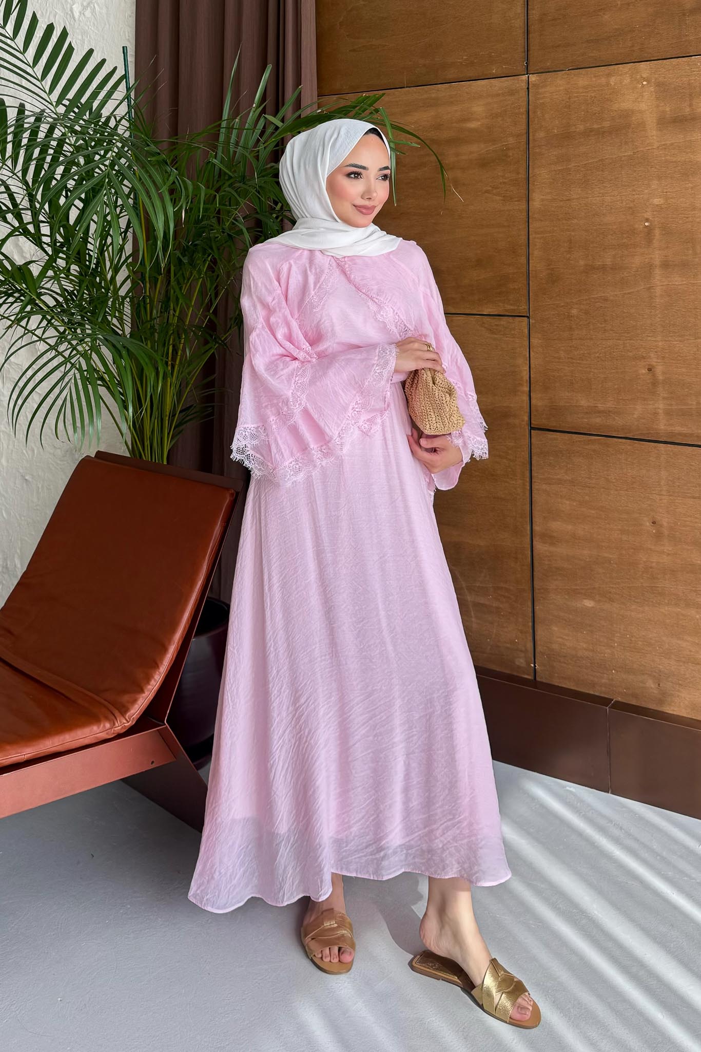 Mocca Güpürlü Takım Pembe