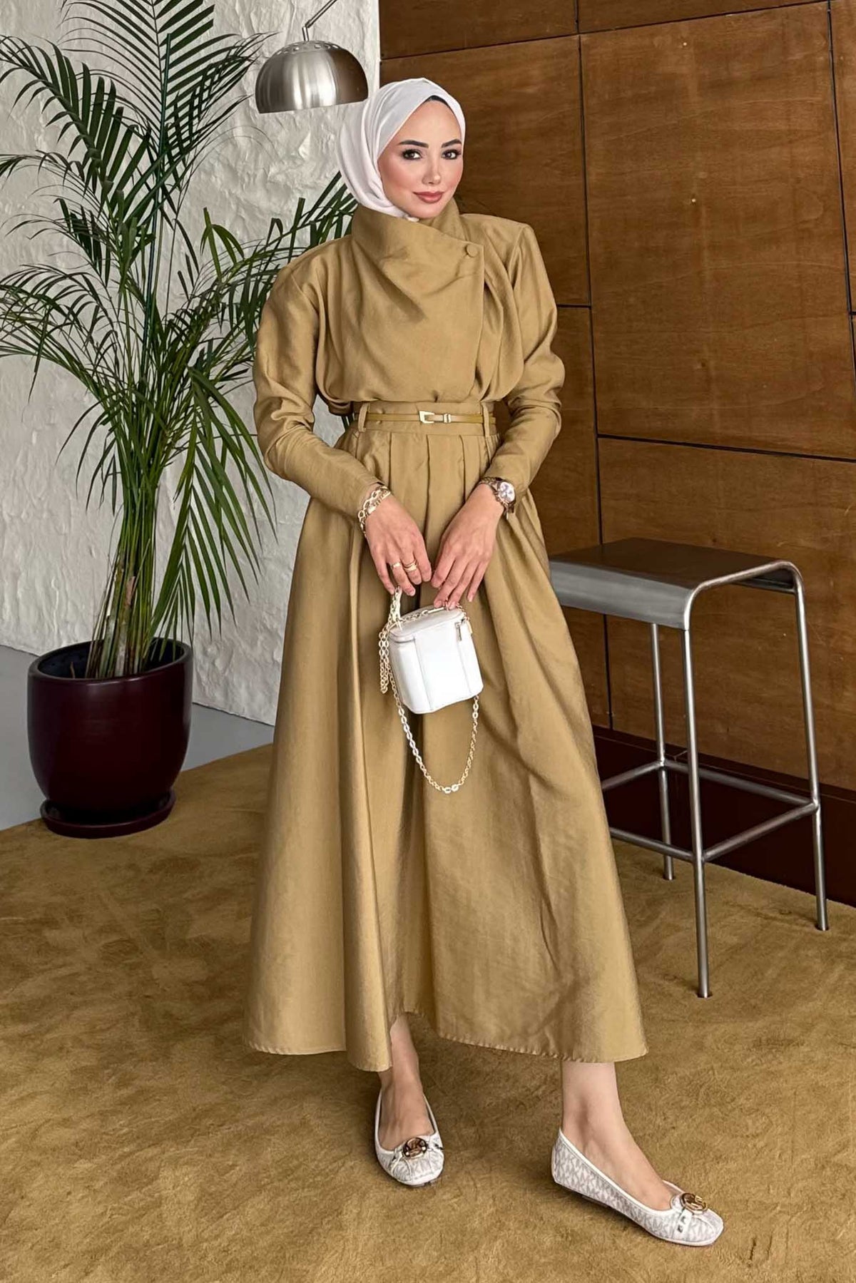 Nilda Kemerli Takım Yağ Yeşili