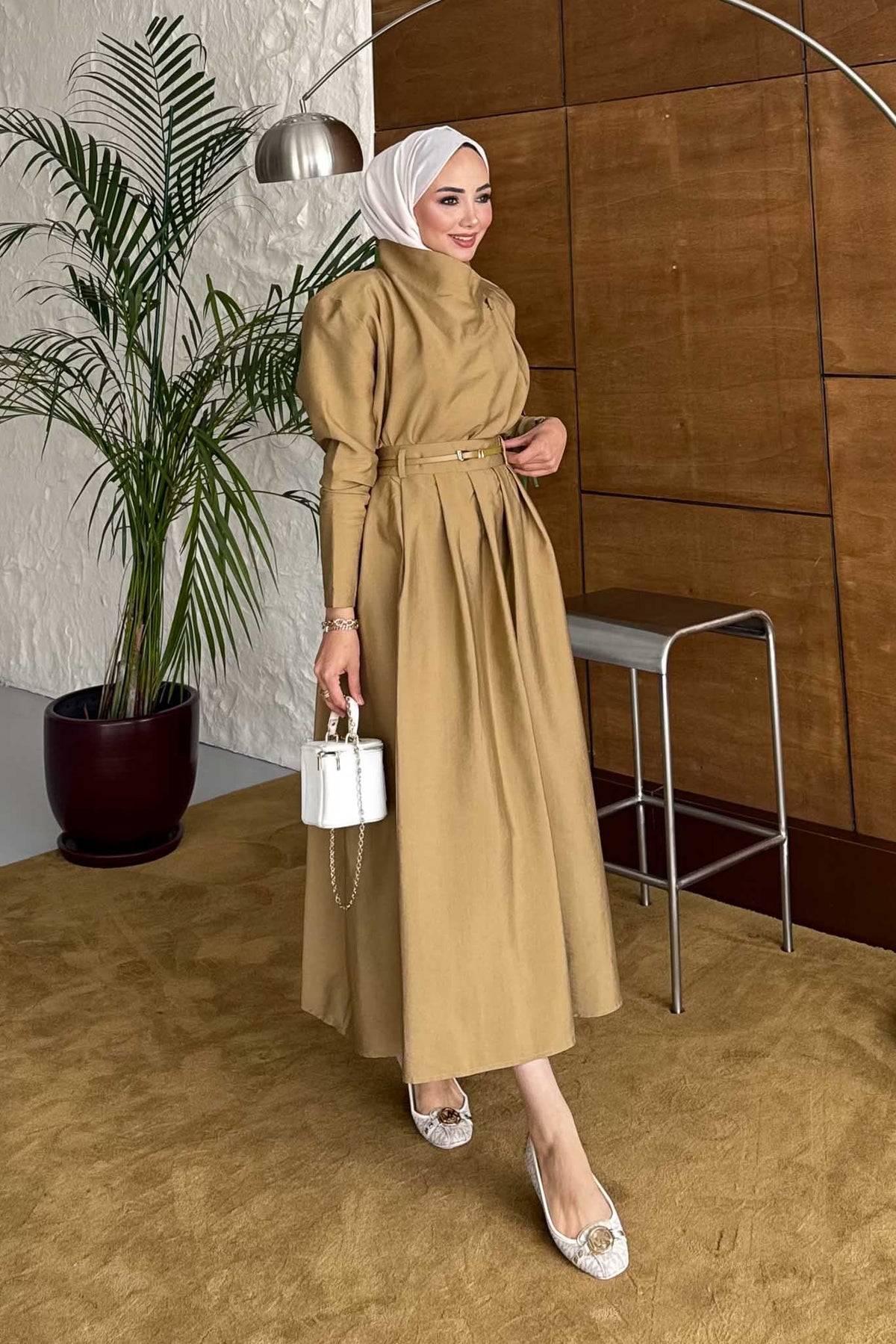 Nilda Kemerli Takım Yağ Yeşili