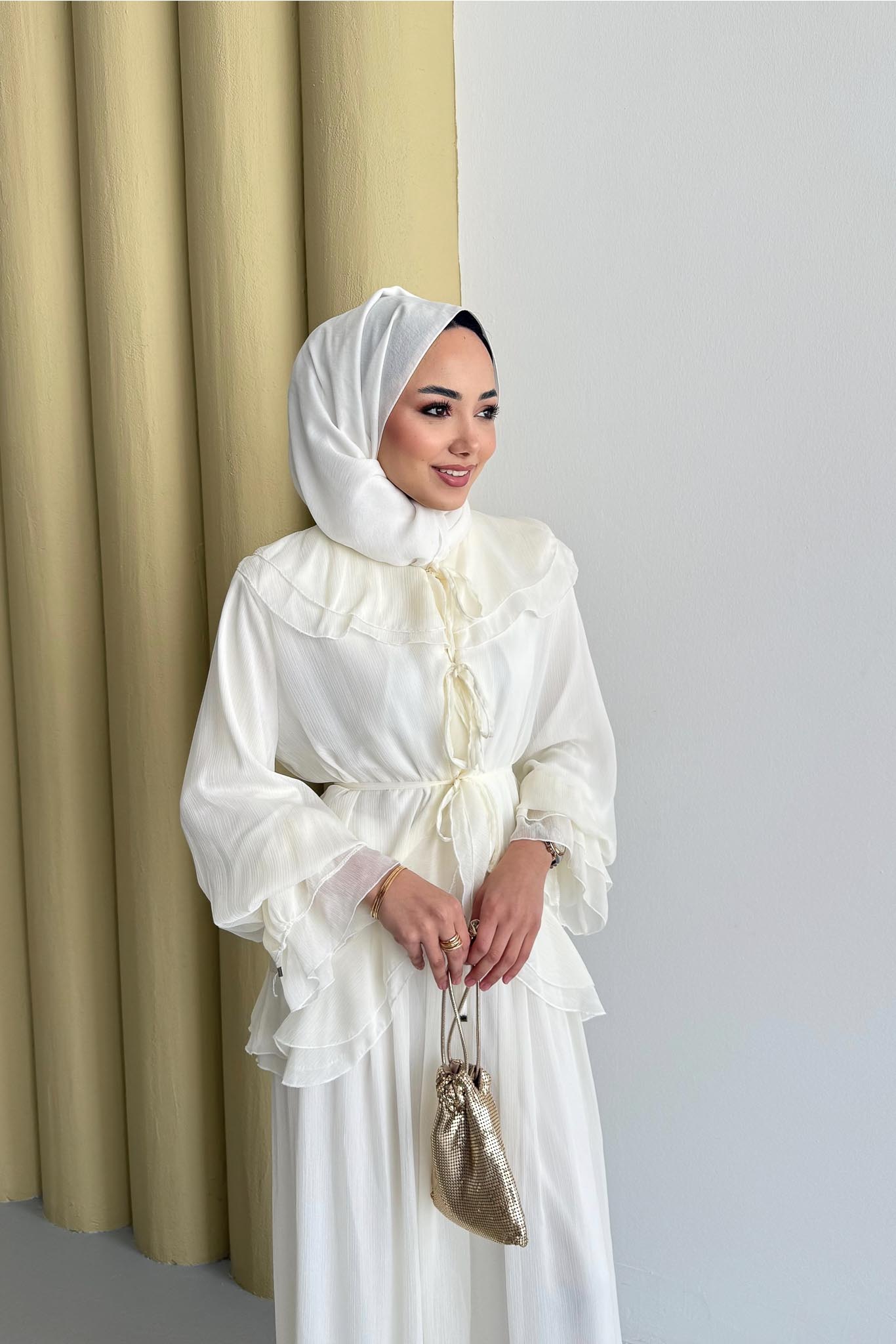 Nora Şifon Takım Ekru(Ön Sipariş)