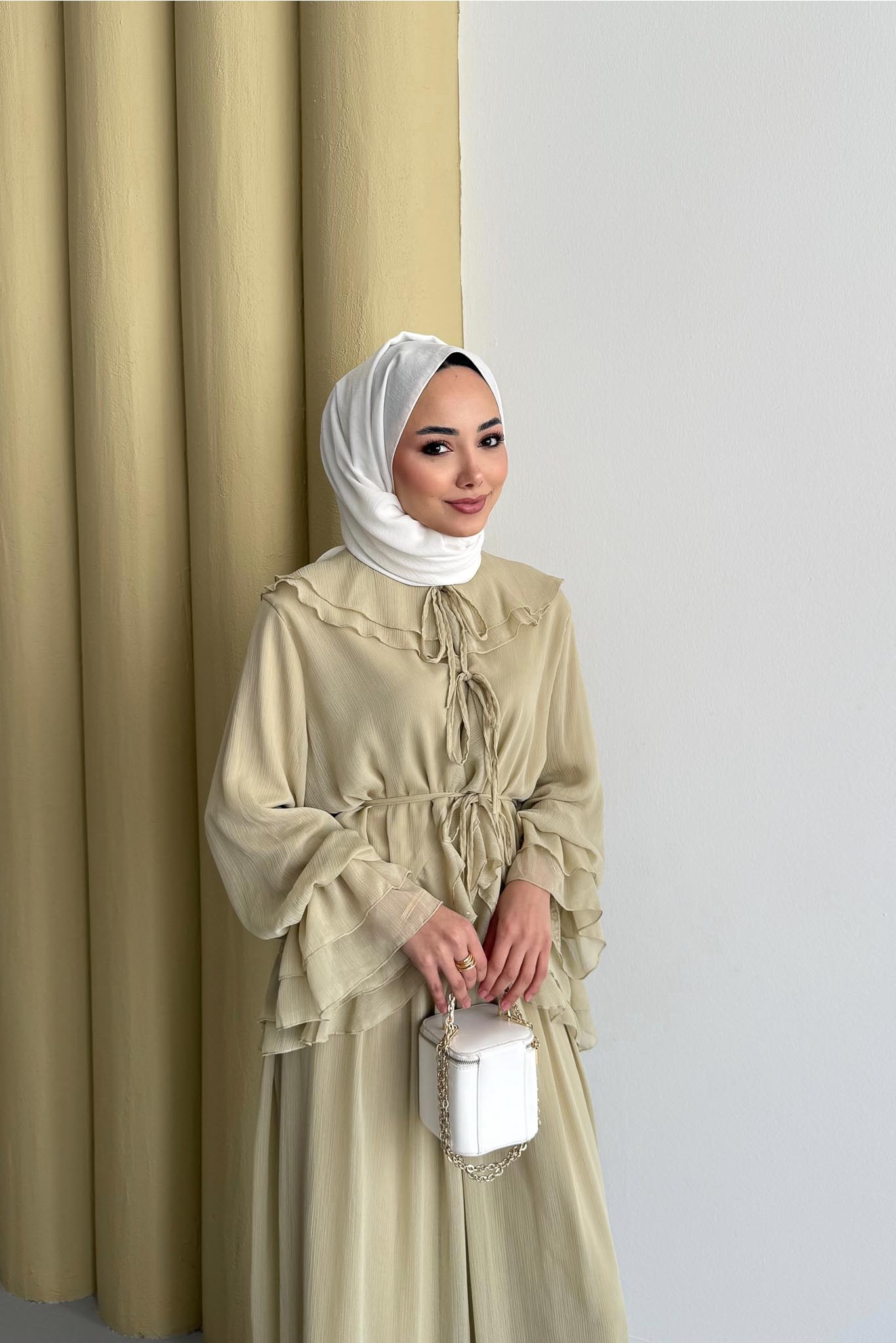 Nora Şifon Takım Yağ Yeşili