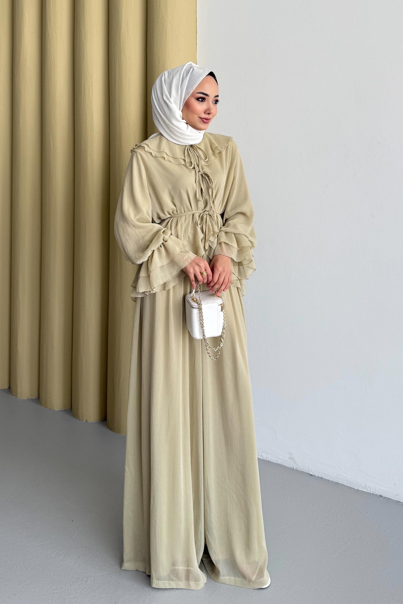 Nora Şifon Takım Yağ Yeşili