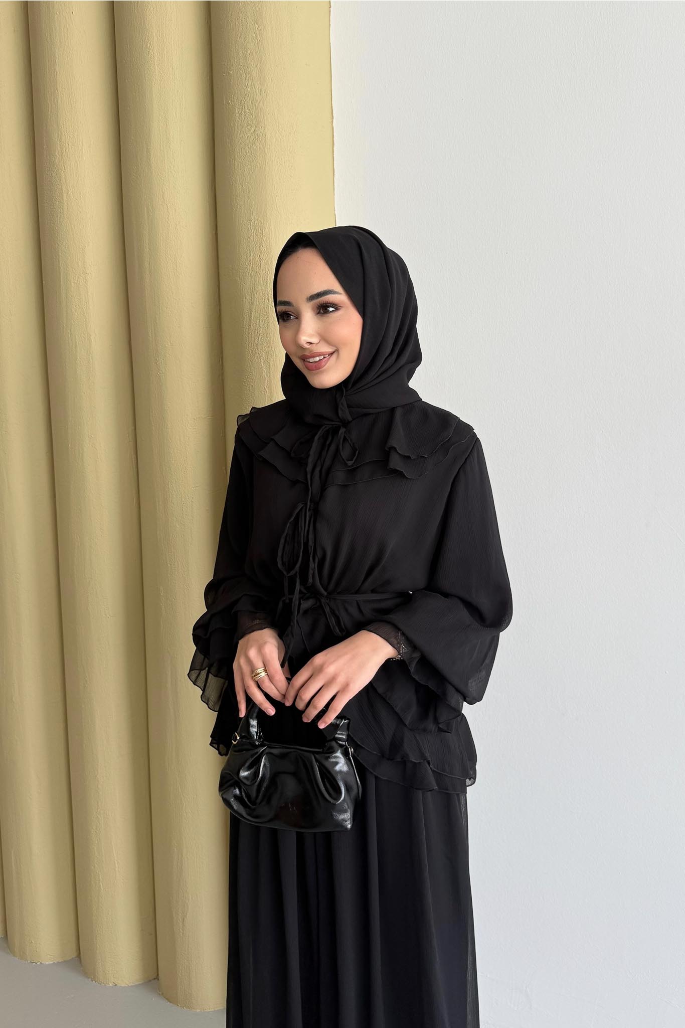 Nora Şifon Takım Siyah(Ön Sipariş)