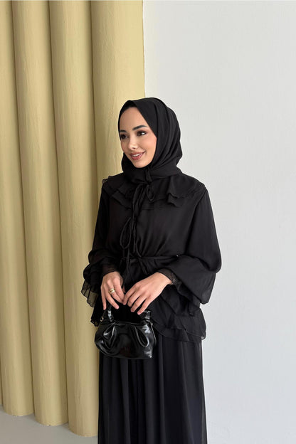 Nora Şifon Takım Siyah(Ön Sipariş)