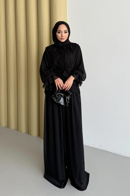 Nora Şifon Takım Siyah(Ön Sipariş)