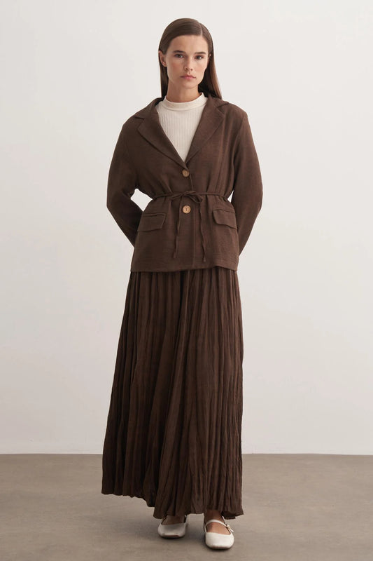 Sergi Pileli Takım Kahverengi