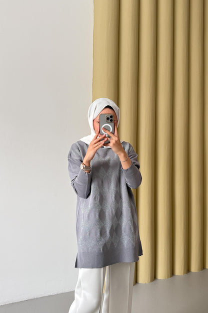 Ajda Pleated Skirt Set Petrol