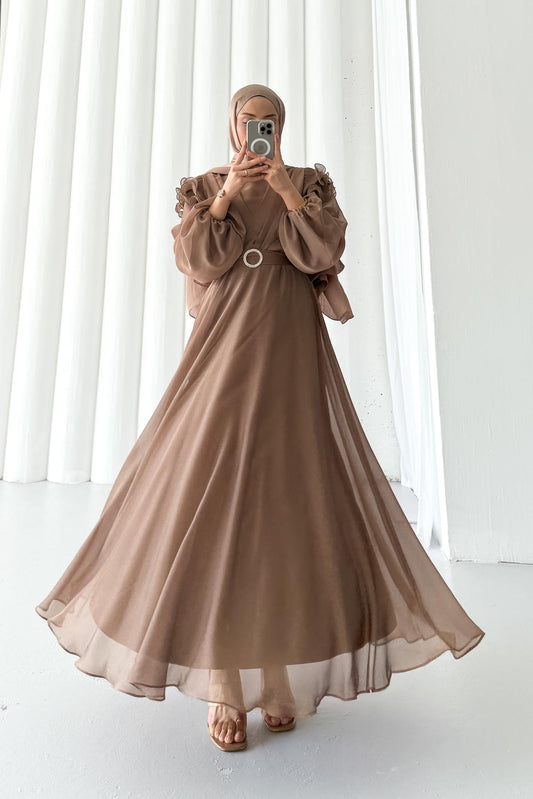 Fairy Diamond Evening Dress Beige