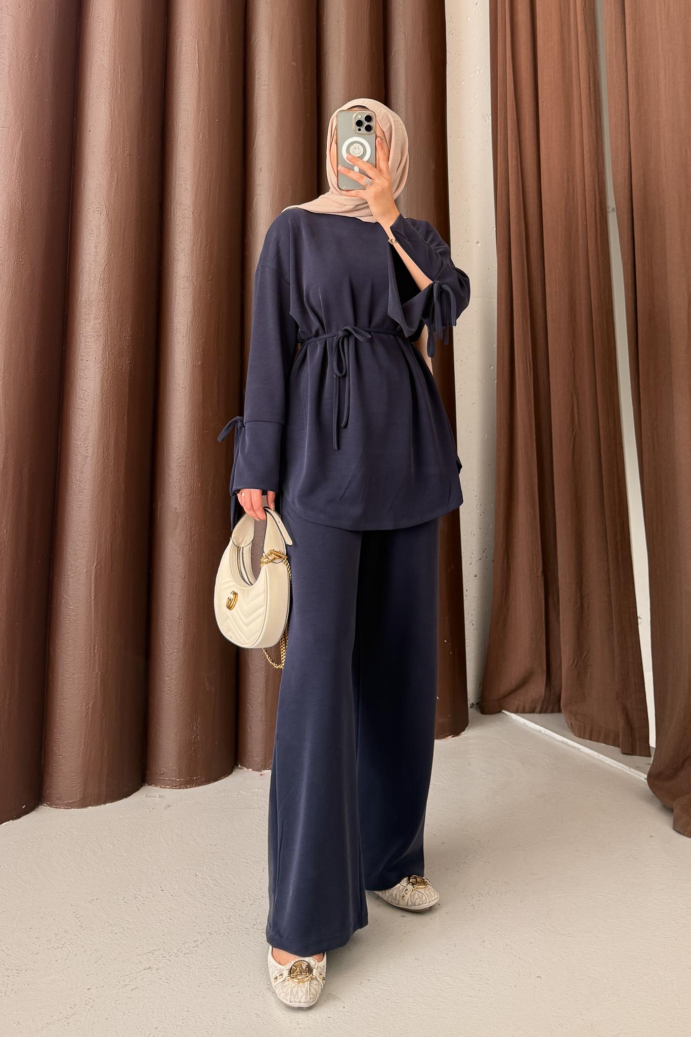 Ajda Pleated Skirt Set Petrol