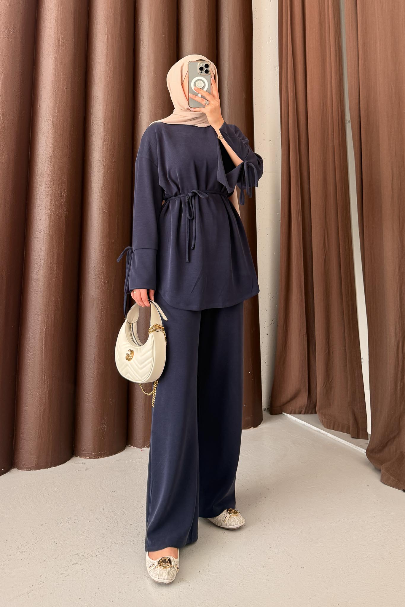 Ajda Pleated Skirt Set Petrol