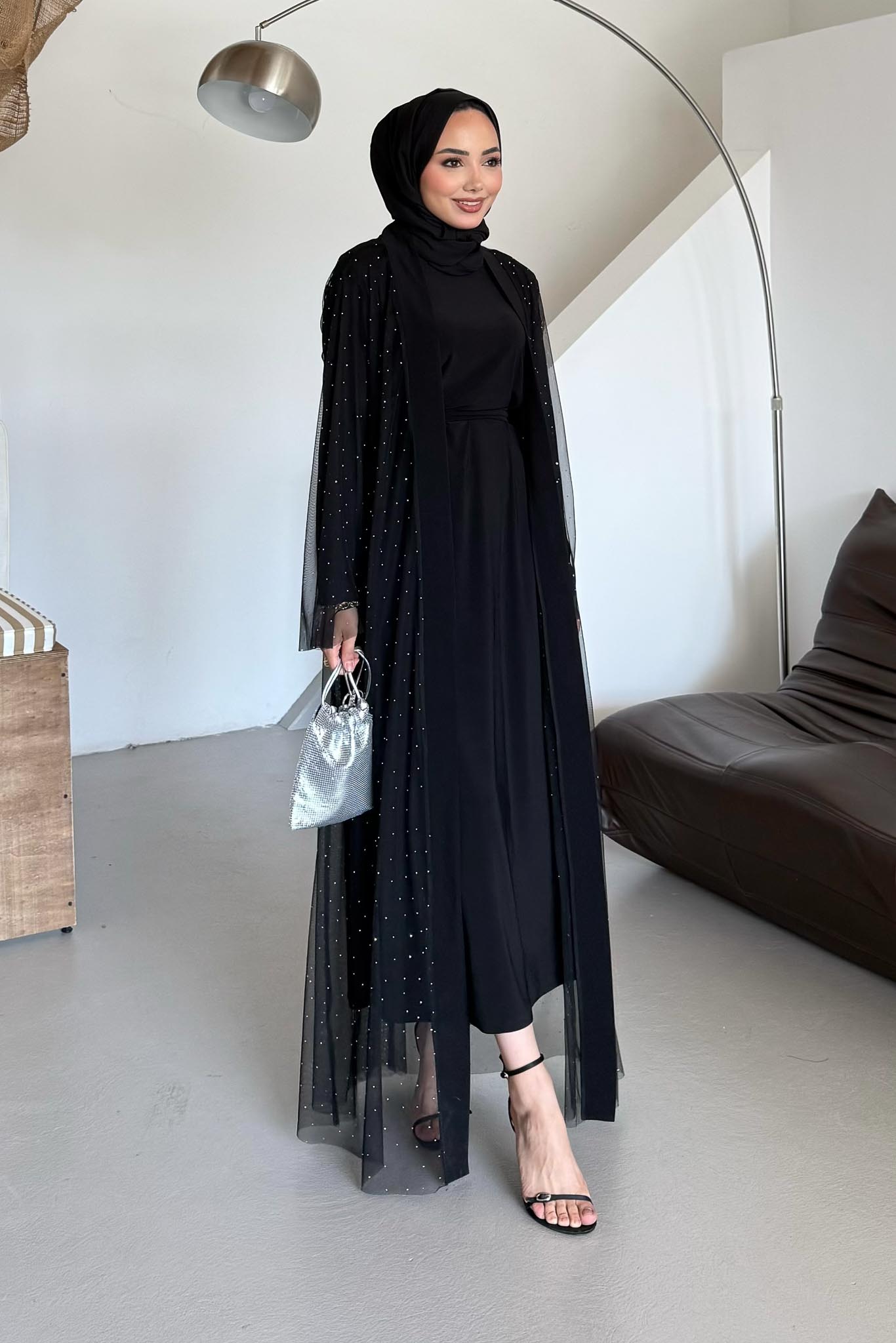 Zenith Taşlı Abaya