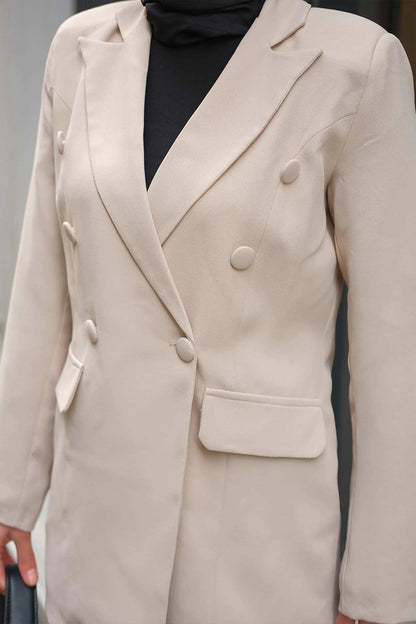 Afra Business Jacket Set Beige