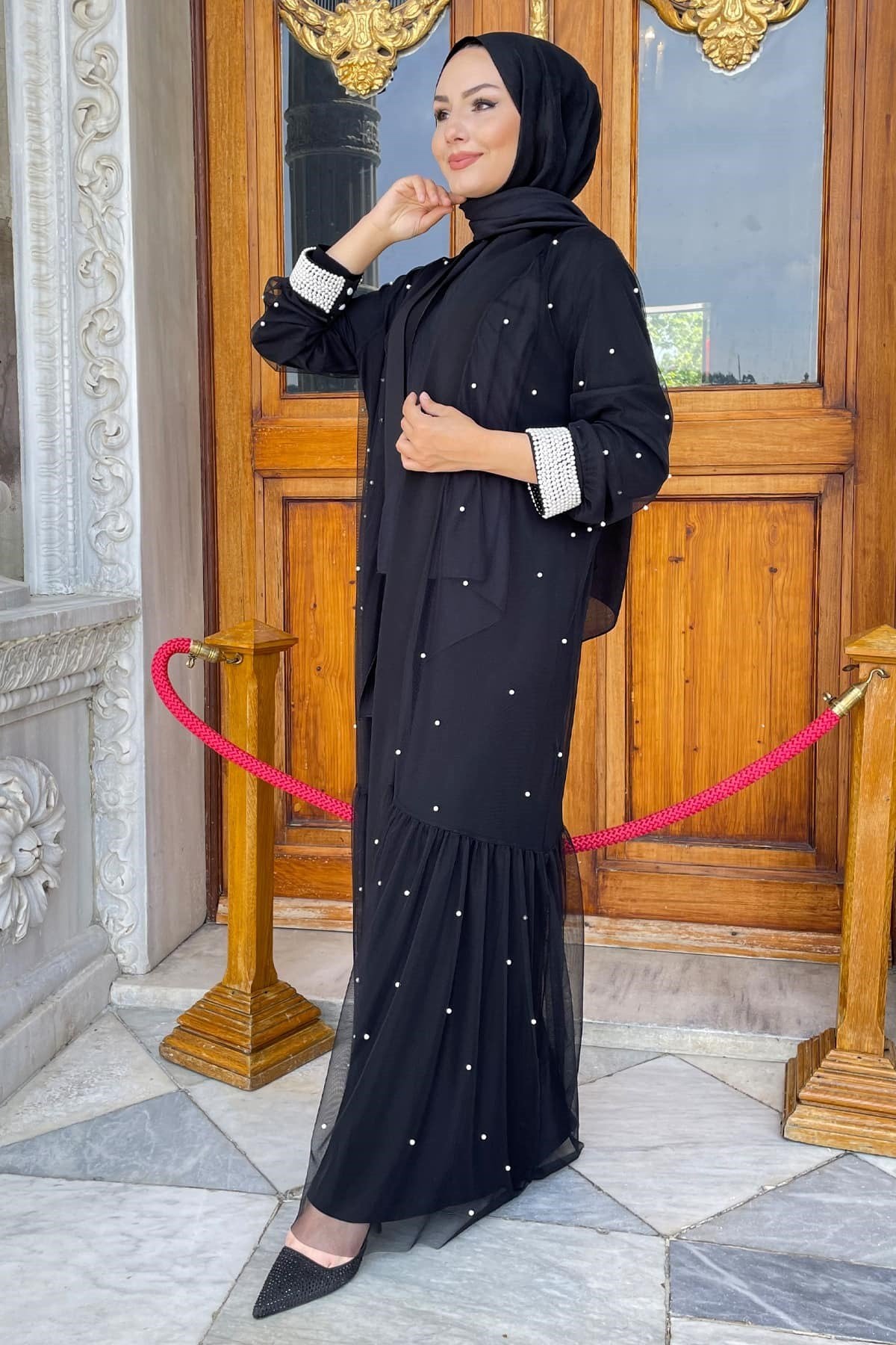 Aleyna Abaya Takım - Siyah