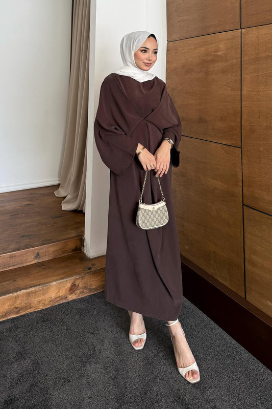 Bağlamalı Alonso Elbise Kahverengi