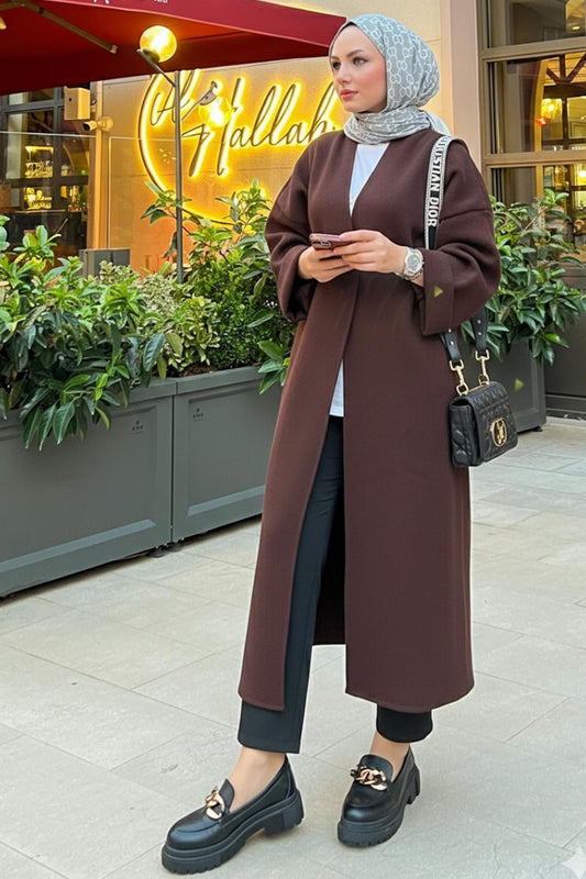 Alyans Triko Hırka Kap Acı Kahve