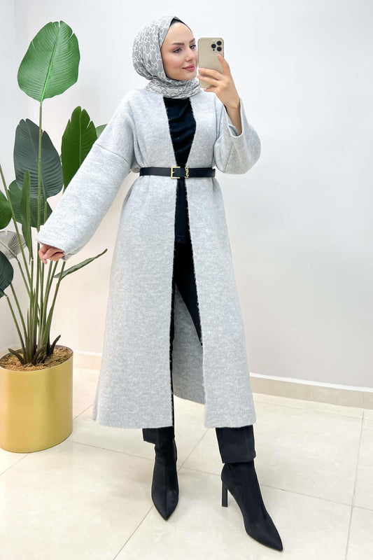 Alyans Knitwear Cardigan Cape Gray