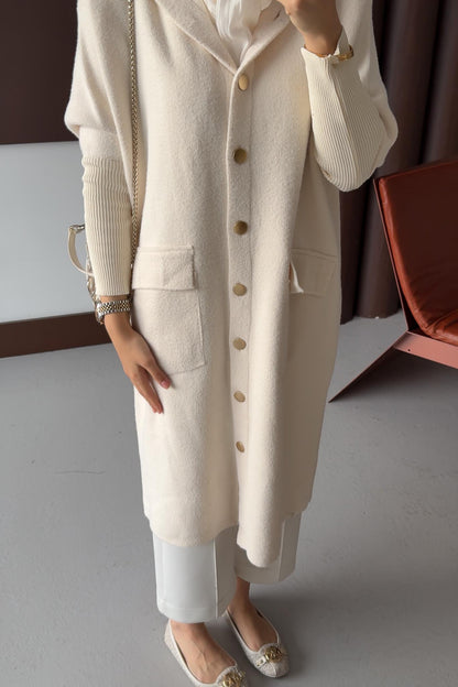 Tuana Angora Dokulu Hırka Taş