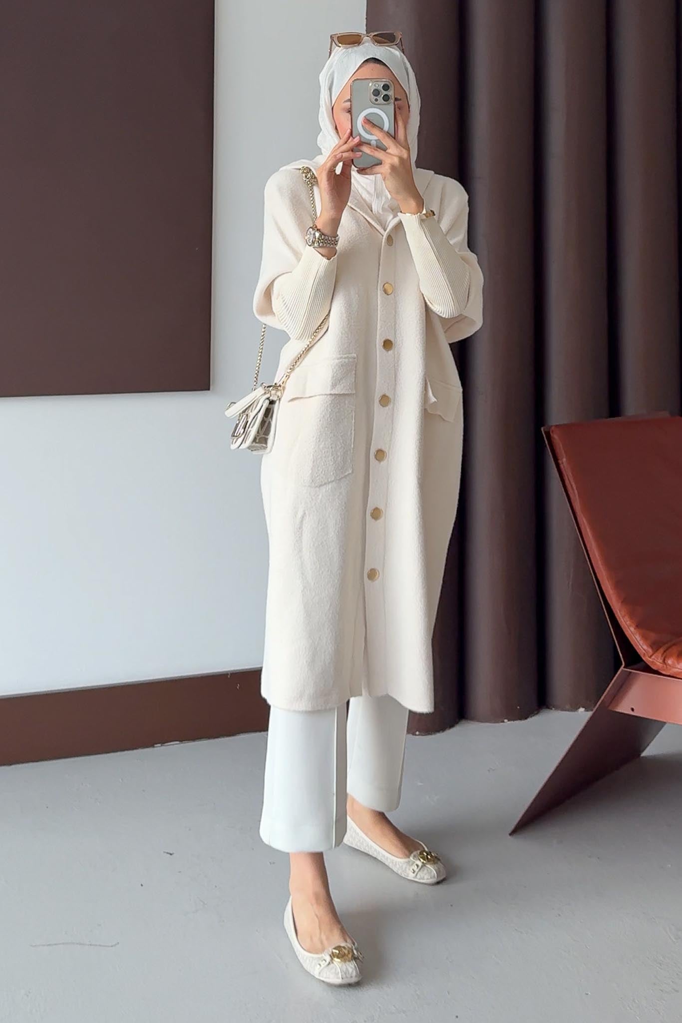 Tuana Angora Dokulu Hırka Taş