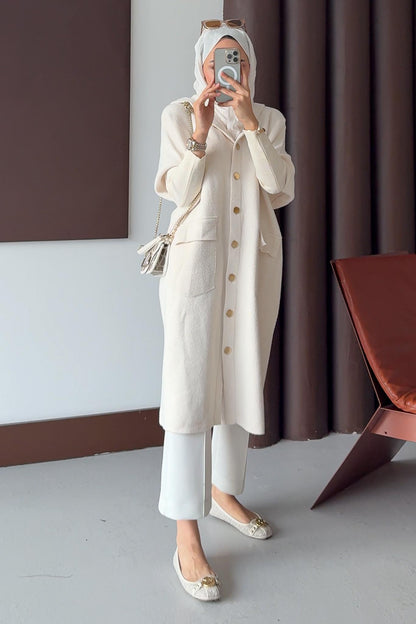 Tuana Angora Dokulu Hırka Taş