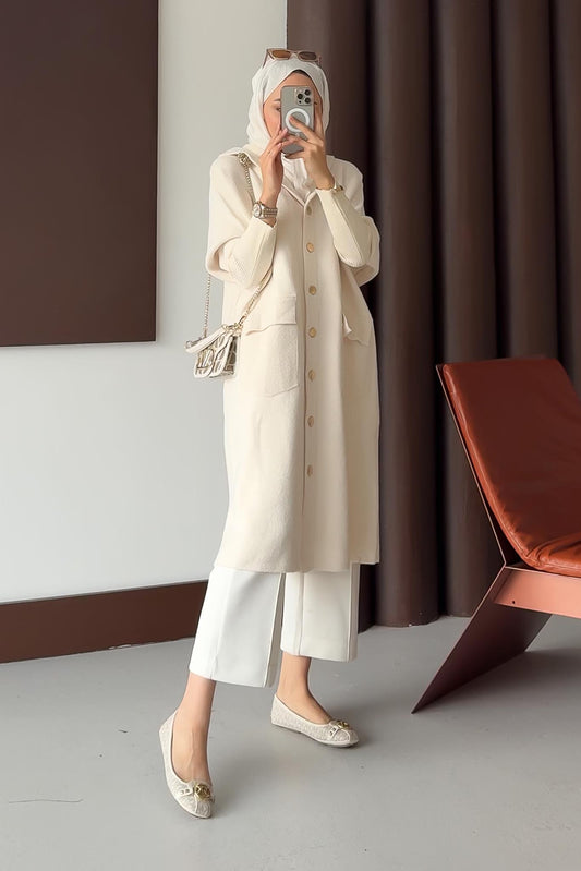 Tuana Angora Dokulu Hırka Taş