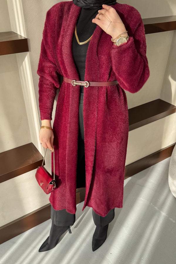 Blenda Angora Hırka Bordo