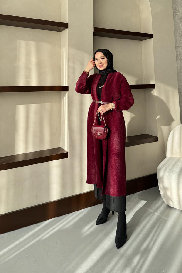 Blenda Angora Hırka Bordo