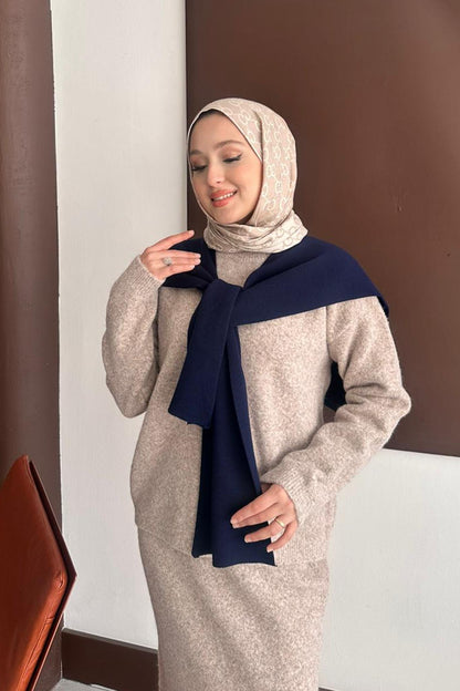 Kare Paçalı Atkı Lacivert