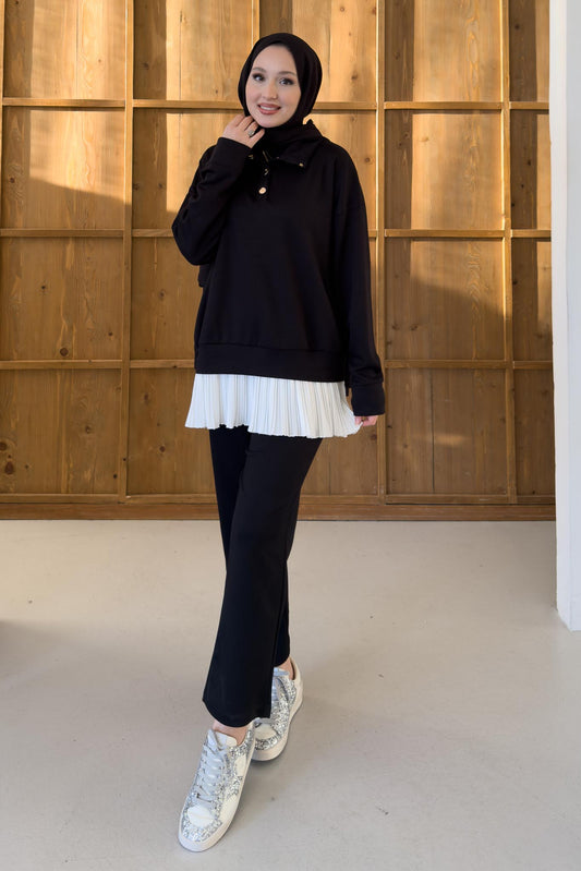 Ajda Pleated Skirt Set Petrol