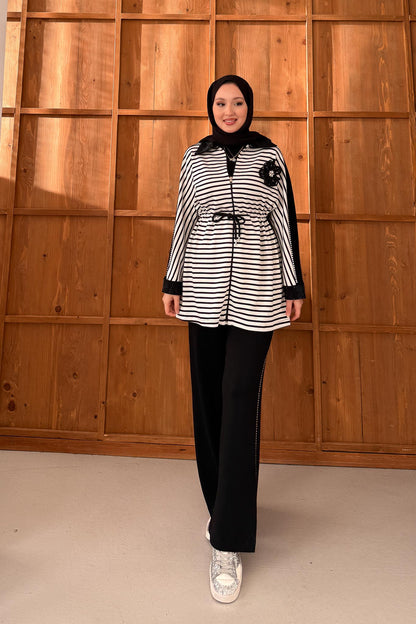 Minimal Balloon Sleeve Suit Gray