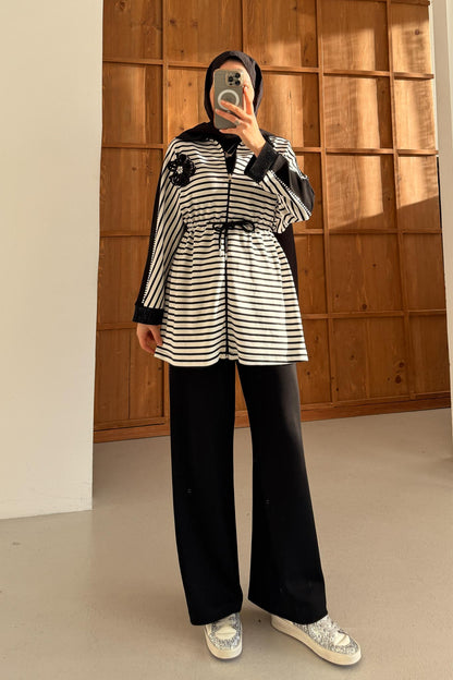 Minimal Balloon Sleeve Suit Gray