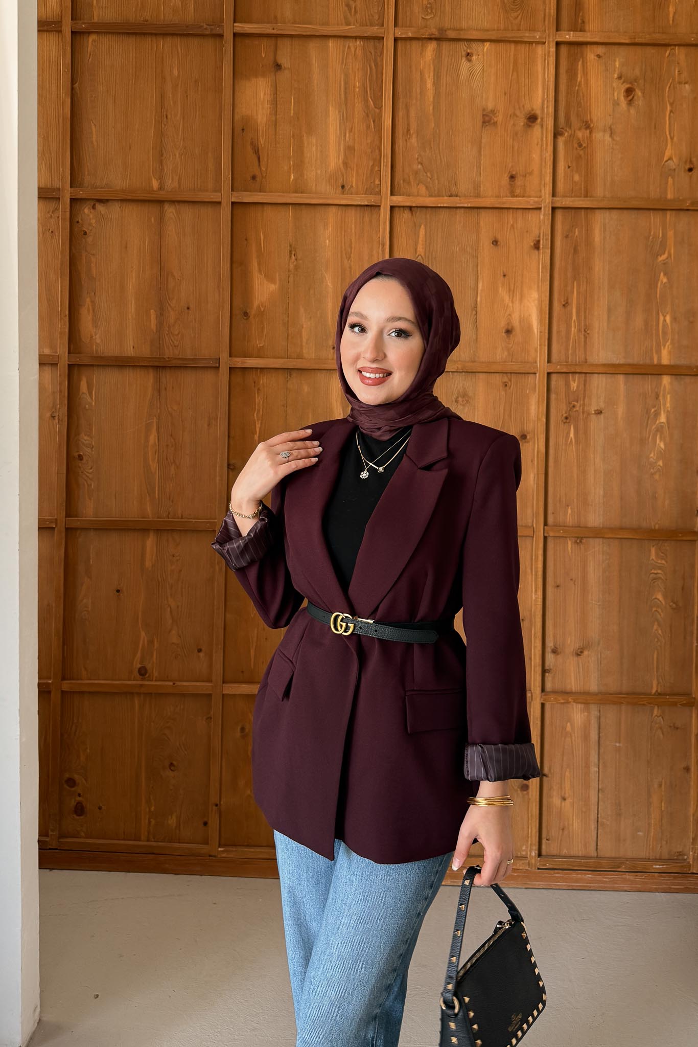 Yeni Blazer Ceket Bordo