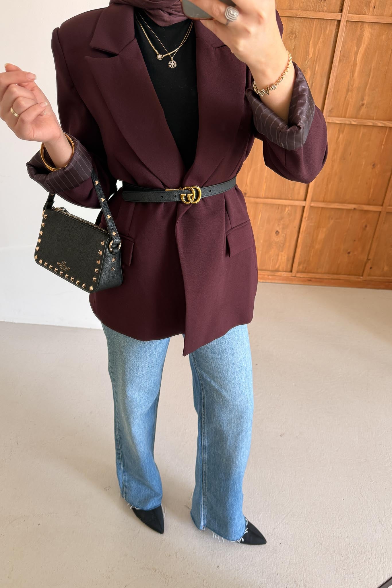 Yeni Blazer Ceket Bordo